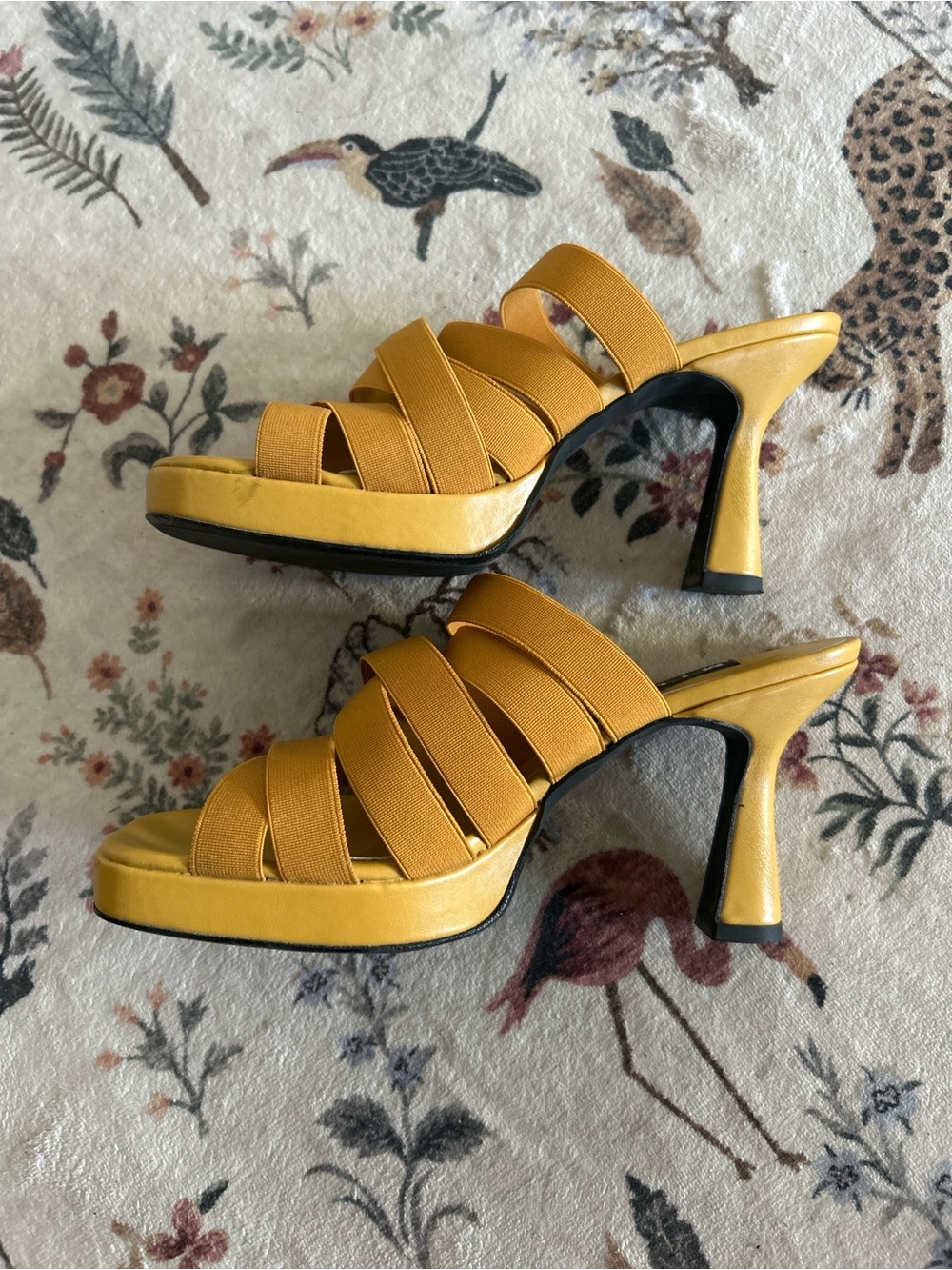 Simon Miller Mustard Yellow Multi-Strap Platform Mule Heels